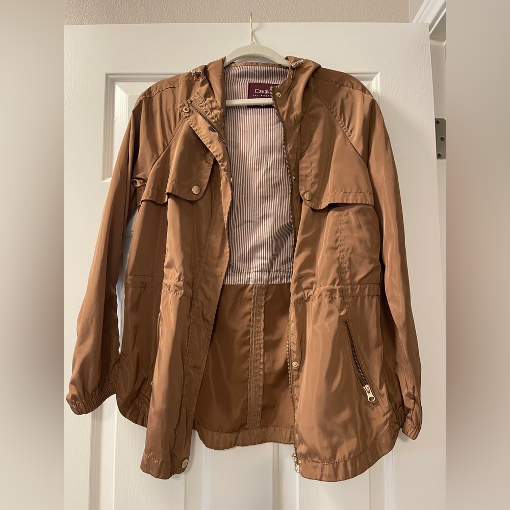 Cavalli Brown Hooded Jacket